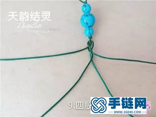 玉線繩遍瑪瑙珠鎖骨項鏈的詳細編織教程