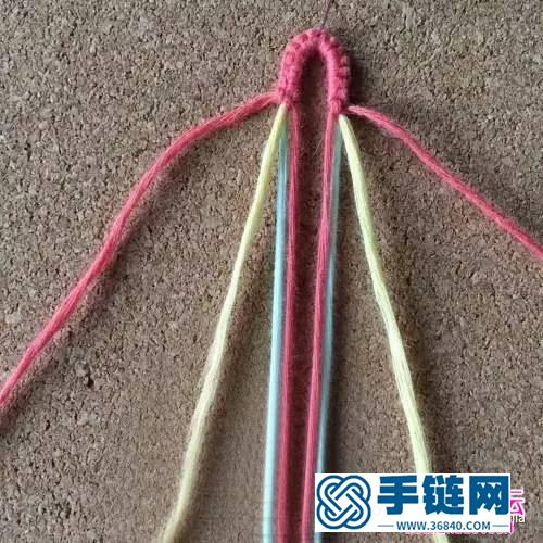 精梳長絨棉線編織制作的祈福手環教程
