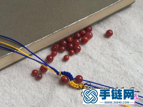 繩和瑪瑙珠編制雀頭結手繩教程
