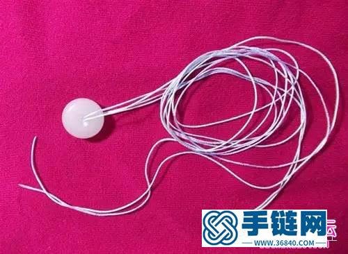 中國結編織紅繩白玉扣項鏈教程