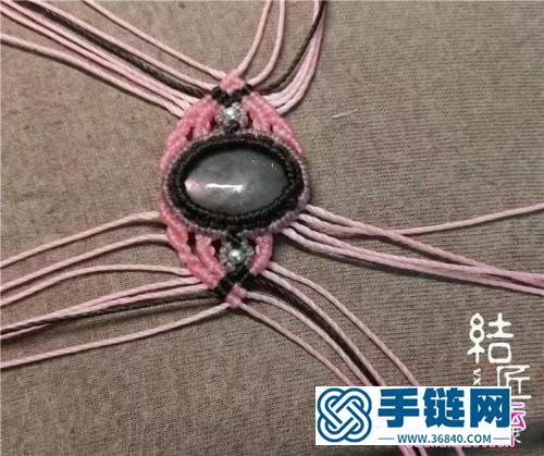 中國結編織包石戒指教程步驟