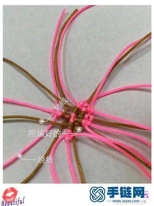 粉色蠟線制作心形奧地利水晶耳環的方法