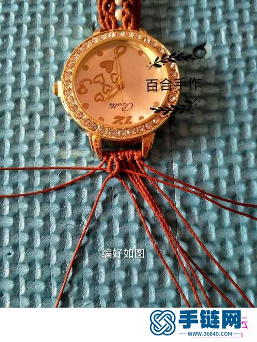 蠟繩繩編彩虹手表帶的詳細編制圖解