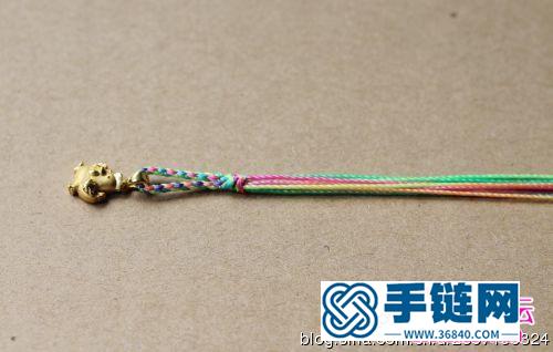 黃金吊墜彩色腳繩（手鏈）的編織教程