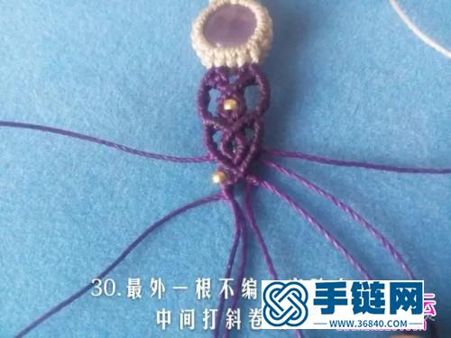 中國結(jié)編織紫水晶雙色手鏈步驟圖解