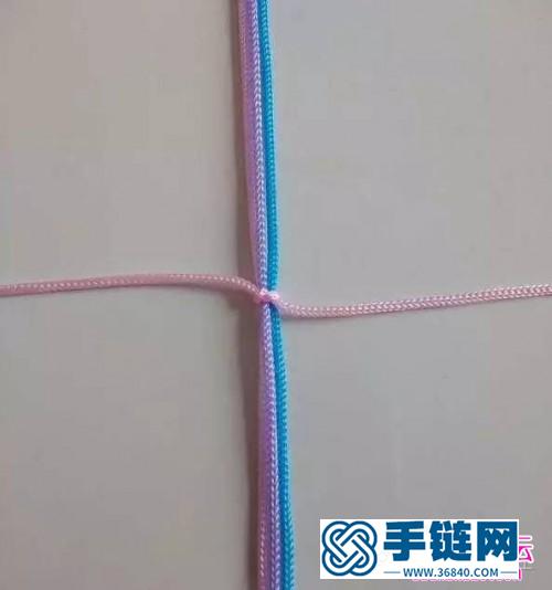 三彩雀頭結手鏈的編法圖解