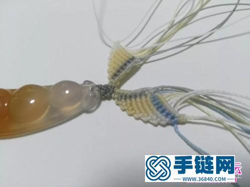 編繩銀翼清風(fēng)瑪瑙豆子吊墜的詳細(xì)編制圖解