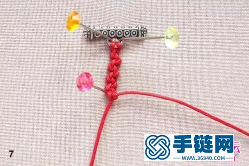 中國(guó)結(jié)編織紅色波浪串珠手鏈教程