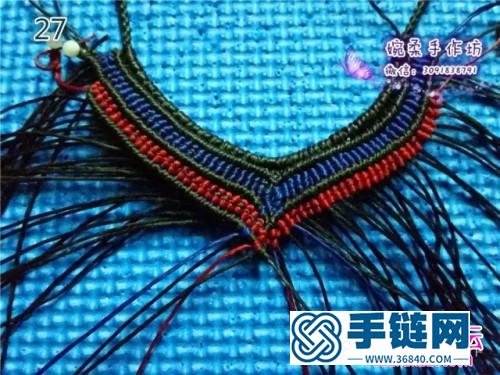 中國(guó)結(jié)編織藍(lán)衫項(xiàng)鏈教程（婉柔手作）