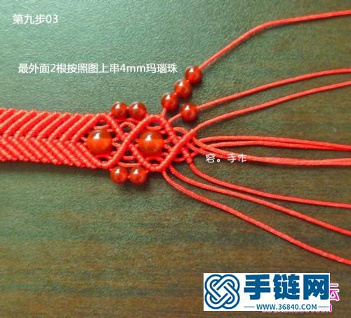斜卷結(jié)紅繩手鏈的編法詳細(xì)教程