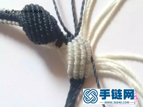 中國結編織黑白手繩方法圖解