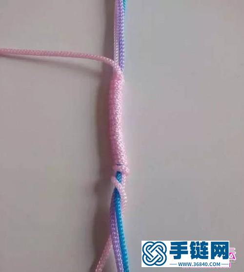 三彩雀頭結手鏈的編法圖解