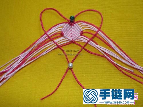 中國結小桃子掛飾的編織教程