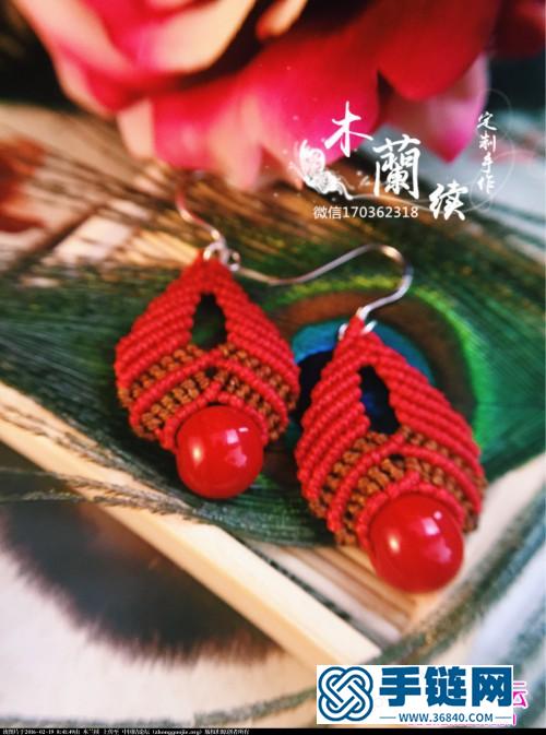 中國結斜卷結串珠大耳環(huán)編織教程