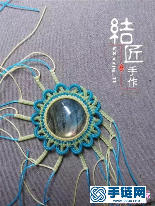 中國結編織向陽花胸針方法圖解（項鏈墜）