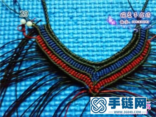 中國(guó)結(jié)編織藍(lán)衫項(xiàng)鏈教程（婉柔手作）