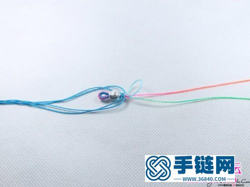 925銀小胖魚七彩手繩的制作方法圖解