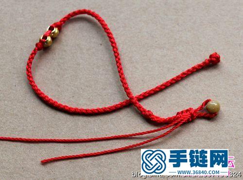 轉運珠紅繩腳鏈制作步驟