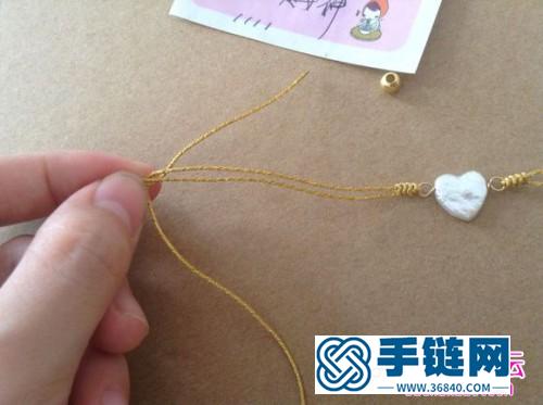 中國結編織心形珍珠手繩教程