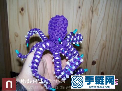 傘繩編大章魚擺件的編制教程