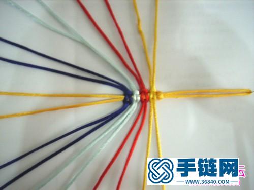 四線漸變平結手繩的制作方法