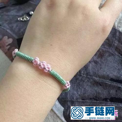 玉線桃花手鏈的編織步驟圖