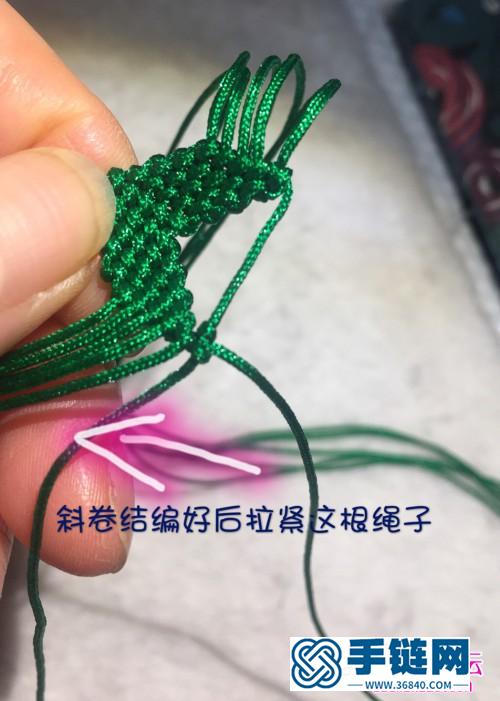 繩編樹葉書簽的詳細編法教程