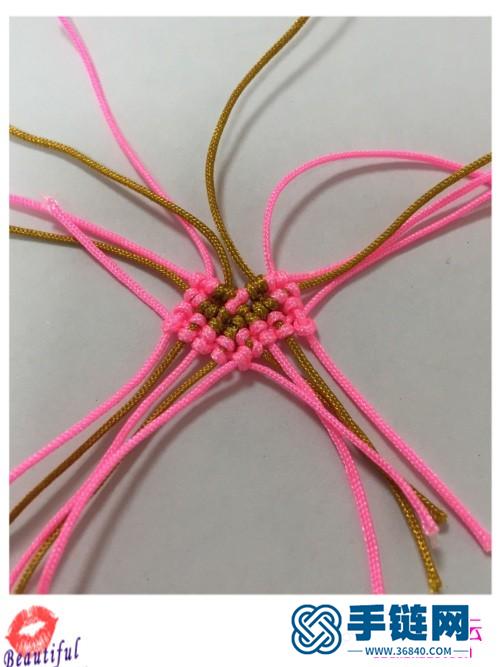 粉色蠟線制作心形奧地利水晶耳環的方法