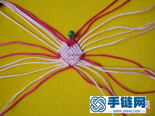 中國結小桃子掛飾的編織教程