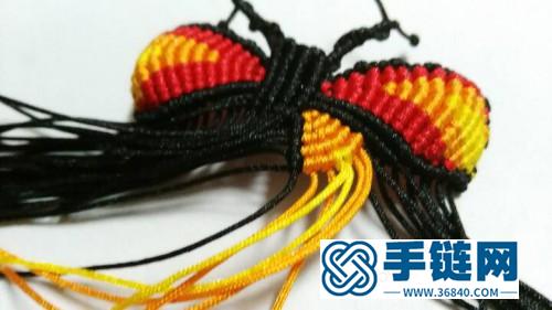 中國結編織制作的赤橙黃雙翅蝴蝶圖解