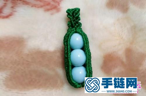 繩編包珠子碗豆吊墜的編制步驟圖