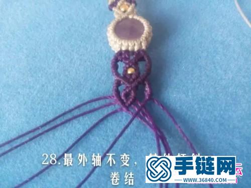 中國結(jié)編織紫水晶雙色手鏈步驟圖解