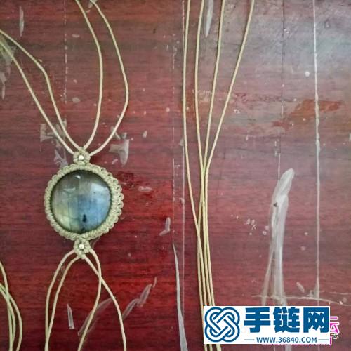 繩編波浪拉長石手繩的詳細編織教程