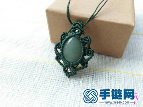 中國結編織波浪花鑲寶石吊墜圖解