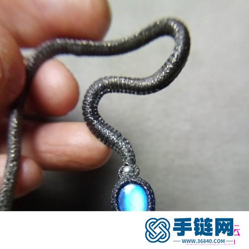繩編蛇造型包石吊墜的詳細制作方法