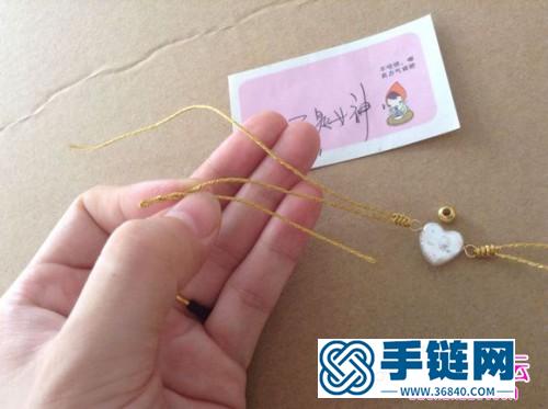 中國結編織心形珍珠手繩教程