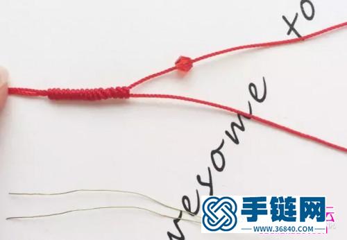 紅繩+水晶轉(zhuǎn)運(yùn)珠戒指的編織教程
