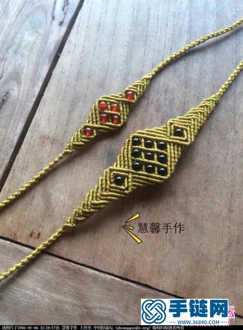 中國結編織珠子情侶手鏈方法圖解