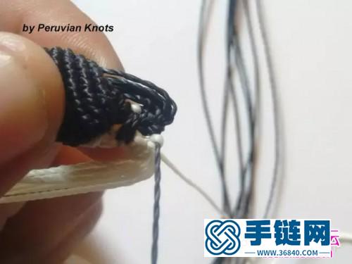 中國結編織黑白手繩方法圖解