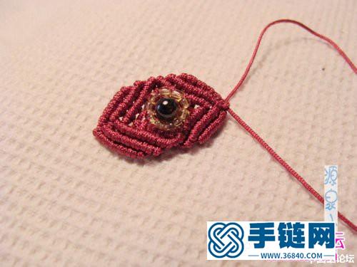 中國結編織手鏈的中間花樣部分圖解