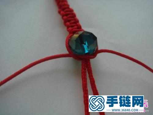 中國結(jié)編織紅繩串珠戒指教程
