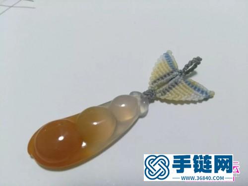 編繩銀翼清風(fēng)瑪瑙豆子吊墜的詳細(xì)編制圖解