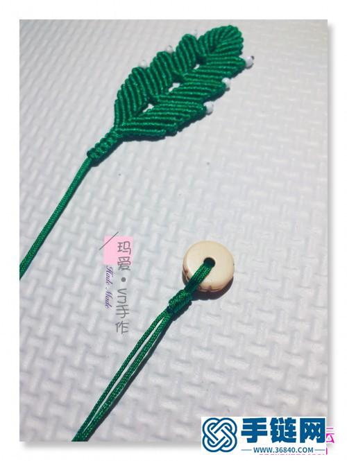 繩編樹葉書簽的詳細編法教程