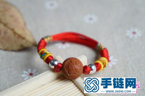 寶寶銀珠生肖核桃手繩的制作方法