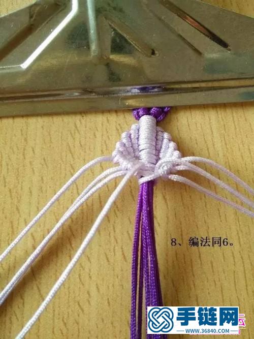 中國結斜卷結編織小樹葉手鏈的方法教程