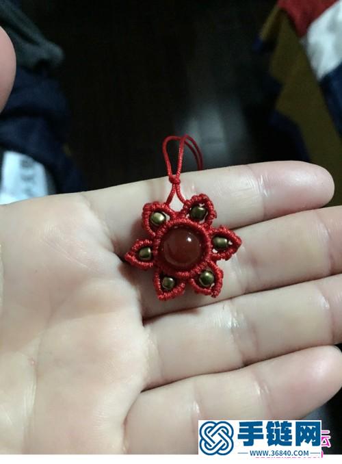 繩編太陽花掛件的制作方法