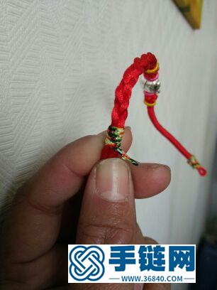 招財貓銀飾紅繩手鏈的編法教程