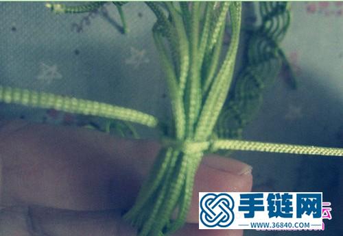 繩編綠色手鏈的方法