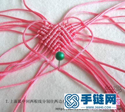 中國結斜卷結編織愛心戒指步驟圖解