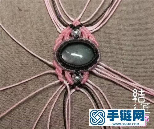 中國結編織包石戒指教程步驟